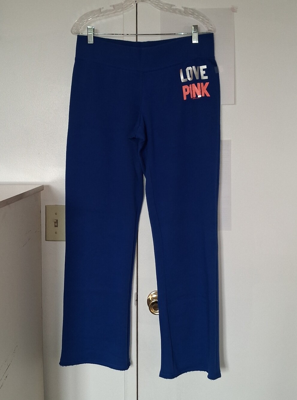 PINK (VS) Blue Joggers with Orange Sequins SzM - Picture 8 of 8